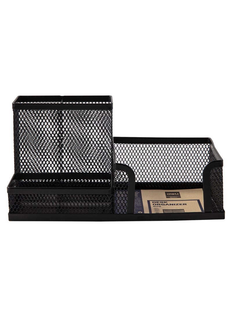 Deli E9175 Desk Organizer 200脳100脳98mm Mesh Steel for Office Supplies 鈥?Black - Image 3
