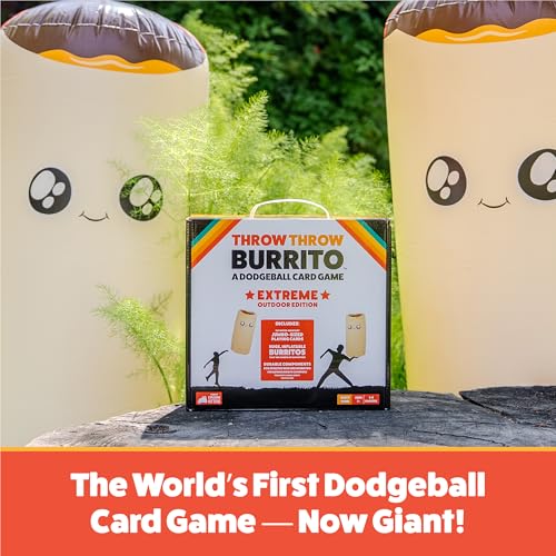 Exploding Kittens – Throw Throw Burrito Extreme Outdoor Edition – Giant Inflatable Dodgeball Card Game – Play Outdoors, Backyard Events, Family Fun Outside for 2 to 6 Players Ages 7+ - Image 2