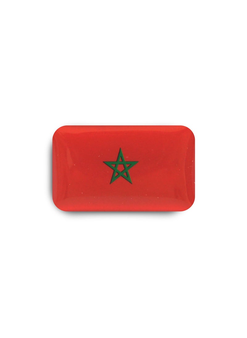 971MEDIA Morocco Flag - Metal Badge Epoxy Coated with Magnetic Pin that Doesn't Tear Clothes  - Image 2