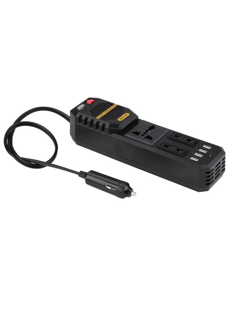 200W Power Inverter, DC 12V to AC 220V Car Power Inverter with 4 USB Port Cigarette Lighter