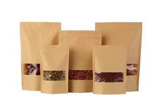 KCL Kraft Paper Stand up Pouches with Rectangle Transparent window (Food Grade) Dimension - 8 * 12 Inches - Brown Color (With Ziplock) - Pack of 100 Pc - pzsku/Z36ADB81B9B07BE7FC3F0Z/45/1743255184/d53ec3ab-2b16-46e4-a215-4a8d15b4af5d