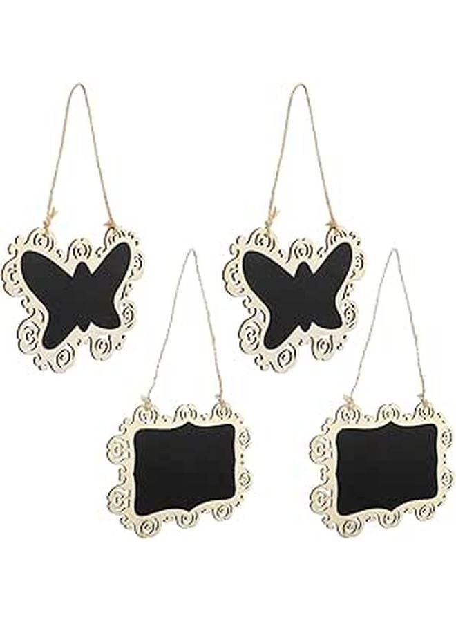 Hanging Memo Chalkboard Signs 10x15cm Erasable Wooden Blackboard with Lace Edge - Image 1