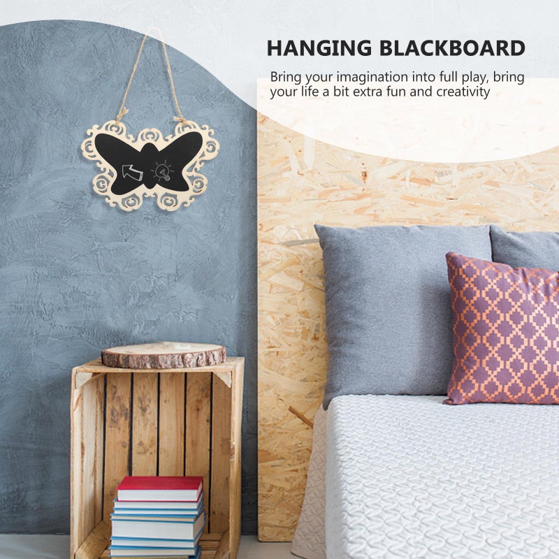 Hanging Memo Chalkboard Signs 10x15cm Erasable Wooden Blackboard with Lace Edge - Image 5