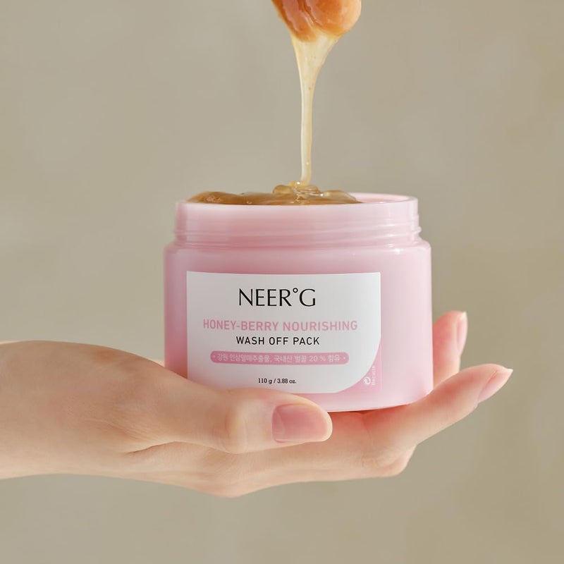 NEERG NEERÂ°G Honey Berry Nourishing Wash Off Pack 3.88oz (110g) Smoothens Rough Skin, Moisturize with Nutrients - Image 2