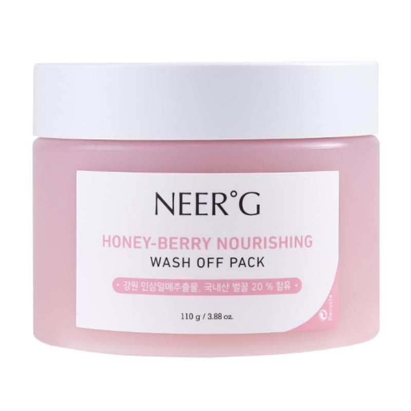 NEERG NEERÂ°G Honey Berry Nourishing Wash Off Pack 3.88oz (110g) Smoothens Rough Skin, Moisturize with Nutrients - Image 1