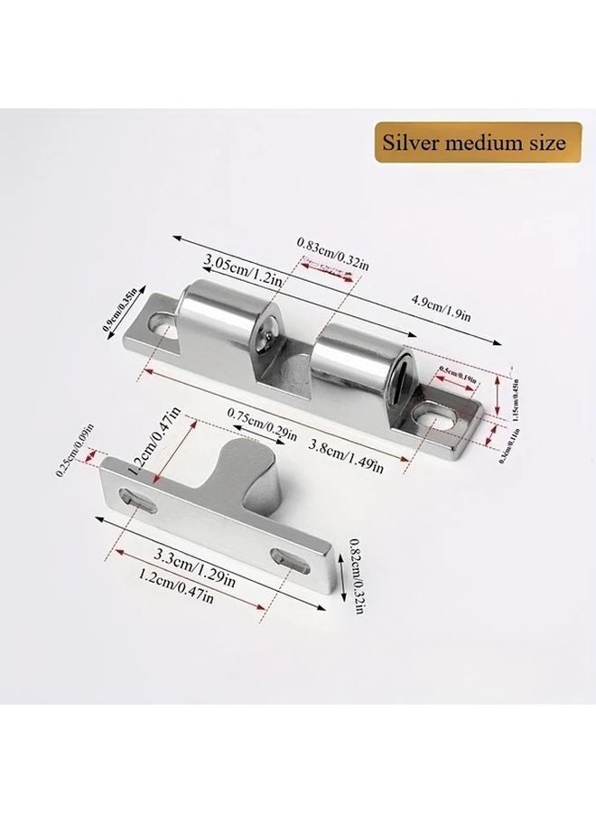 3PCS Silvery Ball Catch Latches Adjustable Tension Cabinet Door Roller Latches 40mm - Image 4