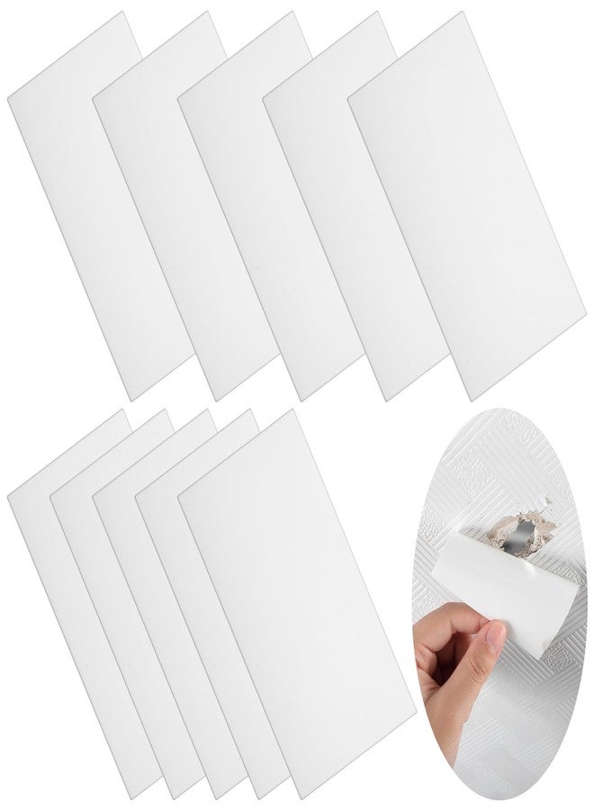 Innconee 10 Pcs Bathtub Hole Patch Siding Wall Repair Kit Waterproof Patch Holes Blemishes Tools Self Adhesive White Tape for Cracked Pool Liner Roof Skylight and Vinyl Skirting(White) - Image 1