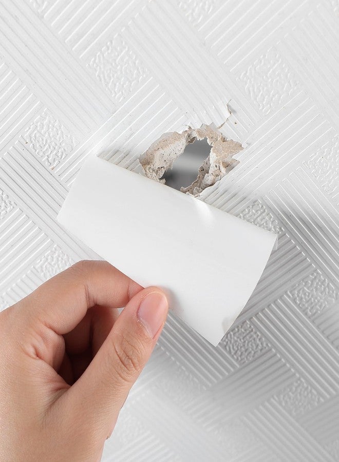 Innconee 10 Pcs Bathtub Hole Patch Siding Wall Repair Kit Waterproof Patch Holes Blemishes Tools Self Adhesive White Tape for Cracked Pool Liner Roof Skylight and Vinyl Skirting(White) - Image 4