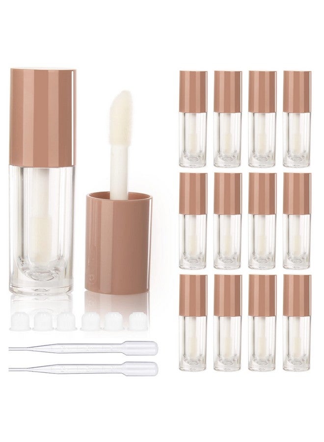 COSIDEA 14 قطعة أنابيب ملمع شفاه كبيرة فارغة سعة 6 مل لصنع ملمع الشفاه، حاويات ملمع شفاه بلون نود - Image 1