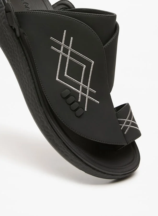 Le Confort Mens Embroidered SlipOn Arabic Sandals