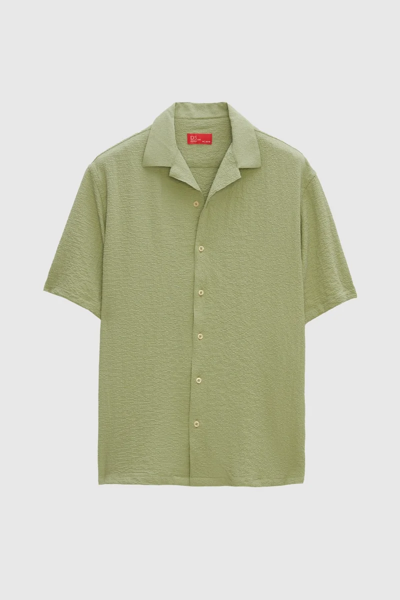 D'S DAMAT Relaxed Green Seersucker Shirt 0HC02ORT01313