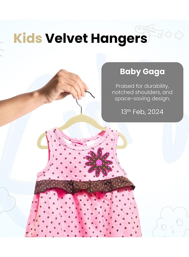 Arabest 50 Pack Kids Velvet Hangers - Durable 11" Wardrobe Hangers - Perfect Hangers for Everyday Use - Image 4