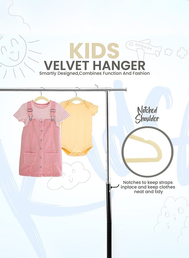 Arabest 50 Pack Kids Velvet Hangers - Durable 11" Wardrobe Hangers - Perfect Hangers for Everyday Use - Image 3