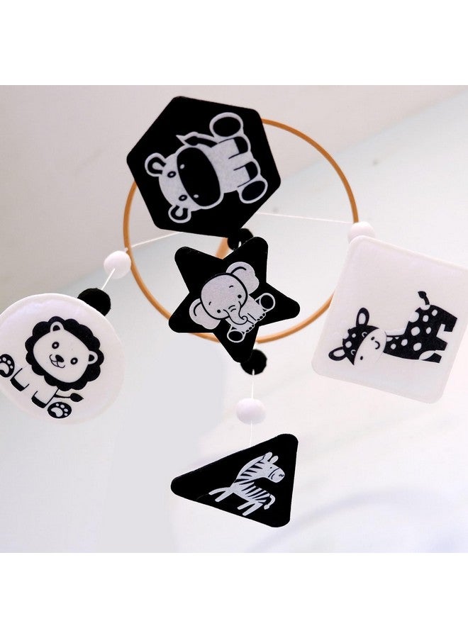 Vlokup Montessori Mobile for Crib, Black and White Mobile for Baby, Neutral Baby Crib Mobile for Boys Girls, Nursery Mobiles Nursery Decor for Pack N Play, Safari - Image 4