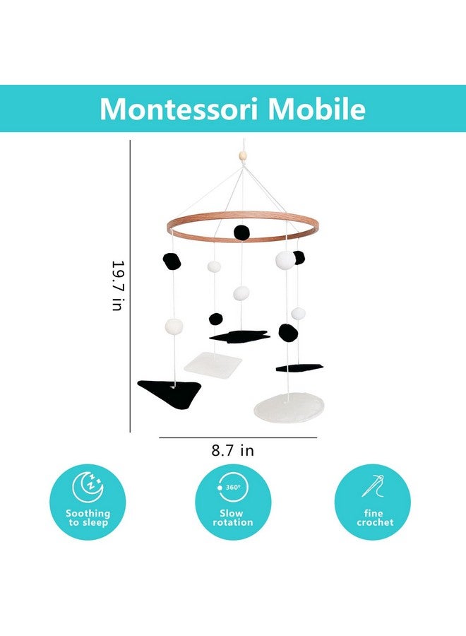 Vlokup Montessori Mobile for Crib, Black and White Mobile for Baby, Neutral Baby Crib Mobile for Boys Girls, Nursery Mobiles Nursery Decor for Pack N Play, Safari - Image 2