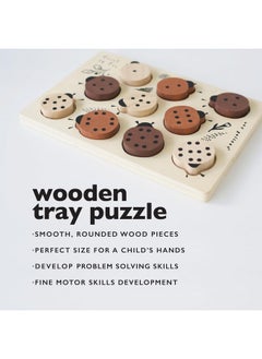 Wooden Tray Puzzle Count To Ten Ladybugs Montessori Toys For Early Learning & Fine Motor Skill Development Sustainable Educational Toys For Kids (10X 7 Inches) - pzsku/Z36AE1ABEE2E4B89031B2Z/45/_/1720003835/33bdbf74-af23-41fb-9d44-374fce1b4c3c