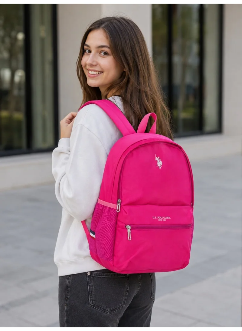 U.S. Polo Assn.  U.S. Polo Assn. Classic Crimson Red Signature Stripe Backpack for School and Office MultiCompartment Bag for Campus  | Best Price UAE
