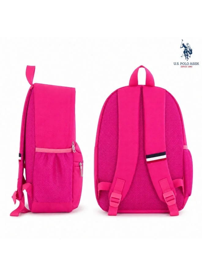 U.S. Polo Assn.  U.S. Polo Assn. Classic Crimson Red Signature Stripe Backpack for School and Office MultiCompartment Bag for Campus  | Best Price UAE
