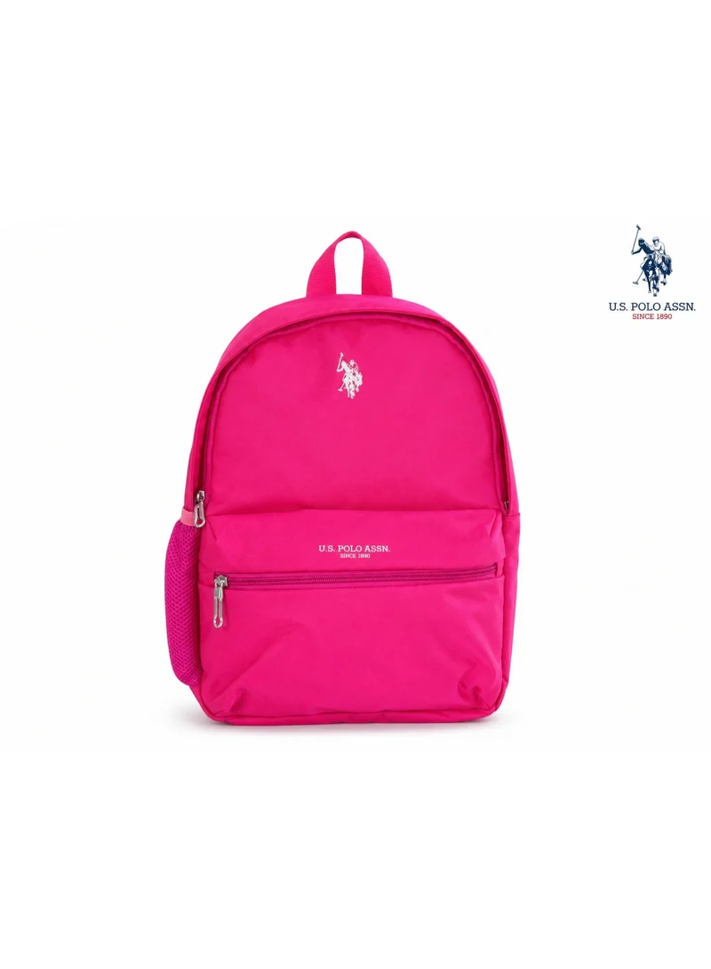 U.S. Polo Assn. Classic Crimson Red Signature Stripe Backpack for School and Office MultiCompartment Bag for Campus