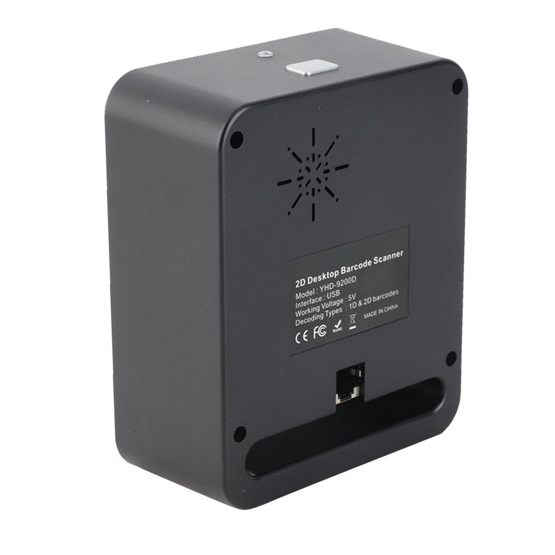 ماسح الباركود الثابت 1D 2D قارئ رمز QR ماسح مكتبي بدون استخدام اليدين مع كابل USB وإضاءة LED للون الأسود لإدارة المخزون في نقاط البيع بالتجزئة - Image 5