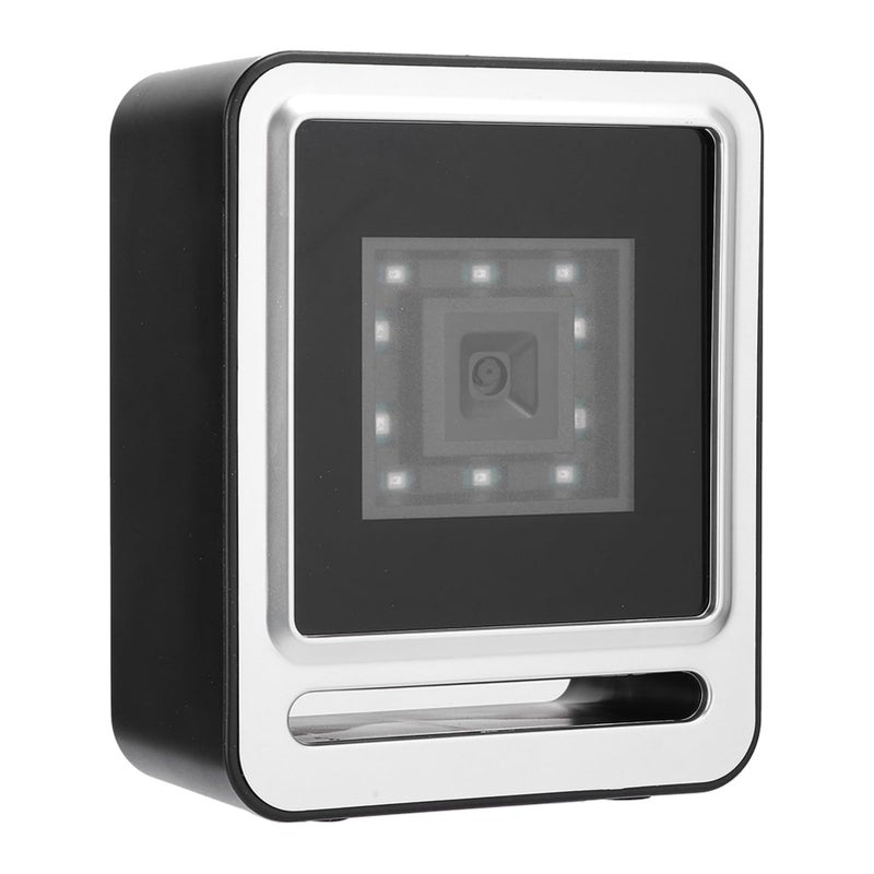 ماسح الباركود الثابت 1D 2D قارئ رمز QR ماسح مكتبي بدون استخدام اليدين مع كابل USB وإضاءة LED للون الأسود لإدارة المخزون في نقاط البيع بالتجزئة - Image 3