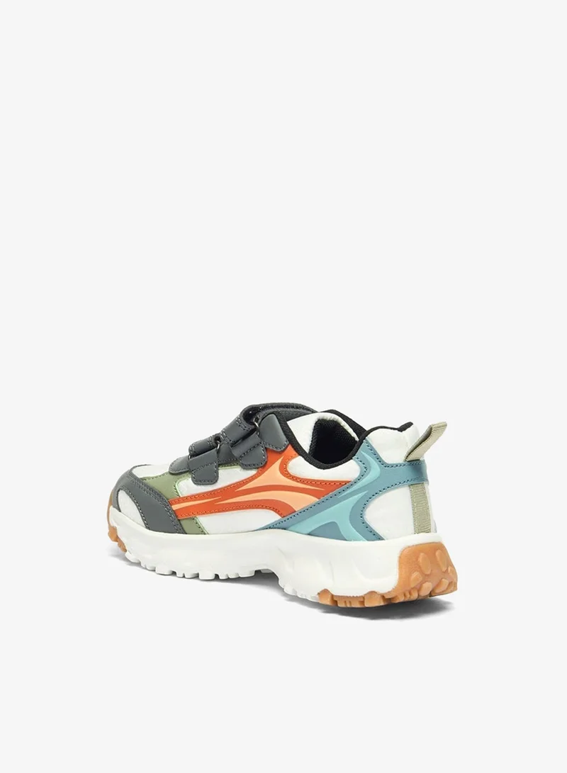 DUCHINI Boys Colourblock Sneakers with Hook and Loop Closure
