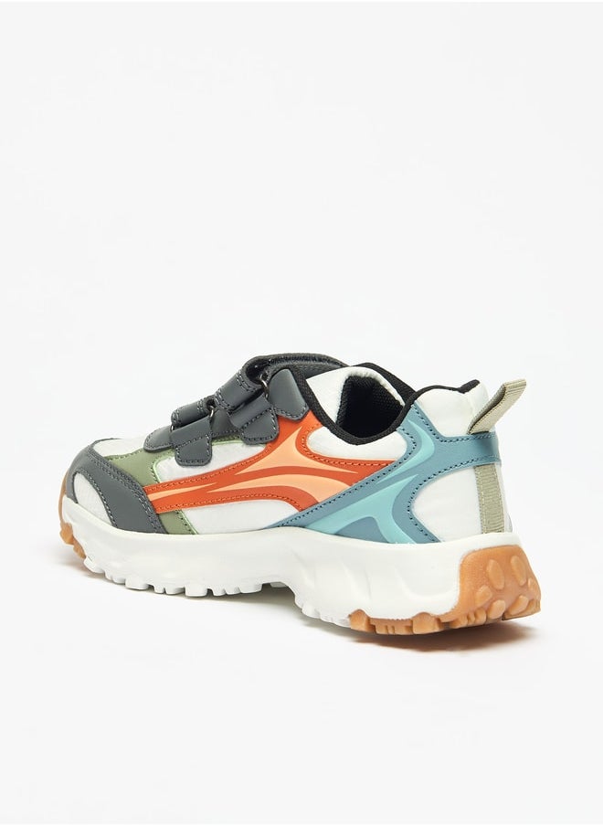 DUCHINI Boys Colourblock Sneakers with Hook and Loop Closure  - Image 2