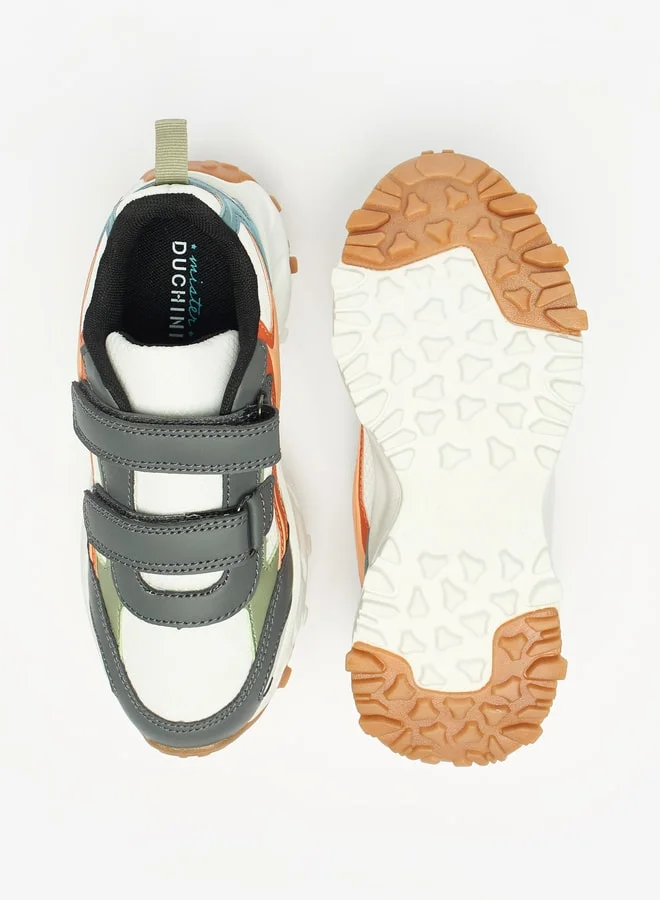 DUCHINI Boys Colourblock Sneakers with Hook and Loop Closure