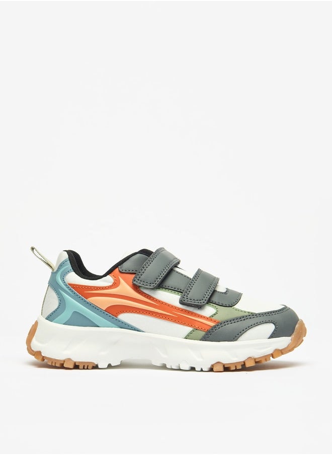 DUCHINI Boys Colourblock Sneakers with Hook and Loop Closure  - Image 3