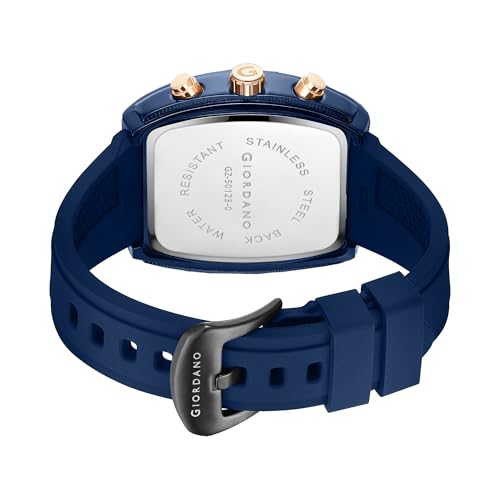 Giordano Square Dial Multifuncational Watch for Men with Stylish Design, Waterproof, Date Display & Silicone Strap - Image 5