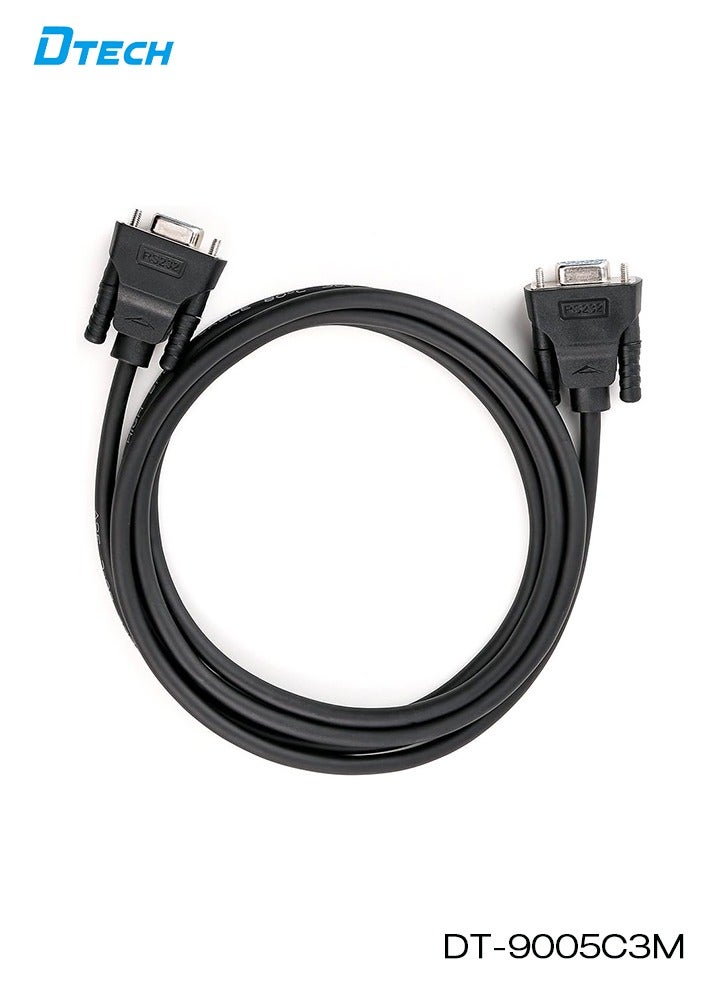 DTECH DB9 Serial Cable Female to Female RS232 9-Pin Straight-Through Cable, 3 Meters (10 ft), Black | High-Quality Shielded PVC | Gold-Plated Connectors | Model DT-9005CM3 - Image 5