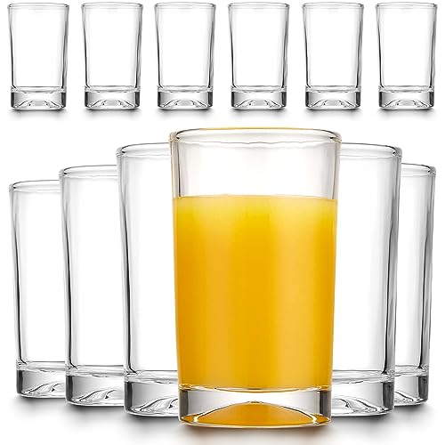 Mfacoy Small Juice Glasses Set of 6, 5.5-ounce Glass Cups, Heavy Base Small Drinking Glass Set, Clear Cups, Thick and Durable Shot Glasses, Drinking Glasses for Juice and Milk (Full Size - 5.5 Ounce) - Image 1