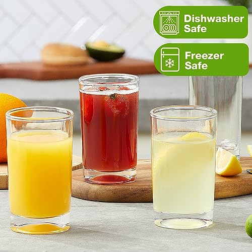 Mfacoy Small Juice Glasses Set of 6, 5.5-ounce Glass Cups, Heavy Base Small Drinking Glass Set, Clear Cups, Thick and Durable Shot Glasses, Drinking Glasses for Juice and Milk (Full Size - 5.5 Ounce) - Image 2