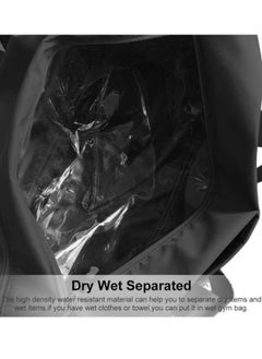 SUNCO Waterproof Gym & Travel Duffel Bag for Men & Women - Separate Shoe Compartment & Wet/Dry Pockets(Black)  - Image 3