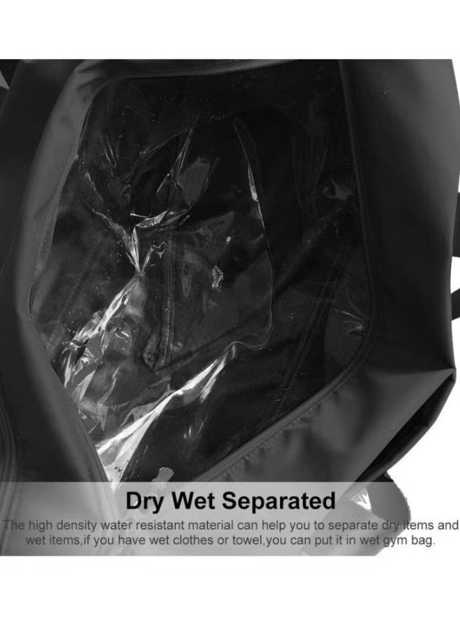 SUNCO Waterproof Gym & Travel Duffel Bag for Men & Women - Separate Shoe Compartment & Wet/Dry Pockets(Black)  - Image 3