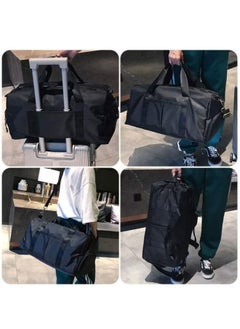 SUNCO Waterproof Gym & Travel Duffel Bag for Men & Women - Separate Shoe Compartment & Wet/Dry Pockets(Black)  - Image 4