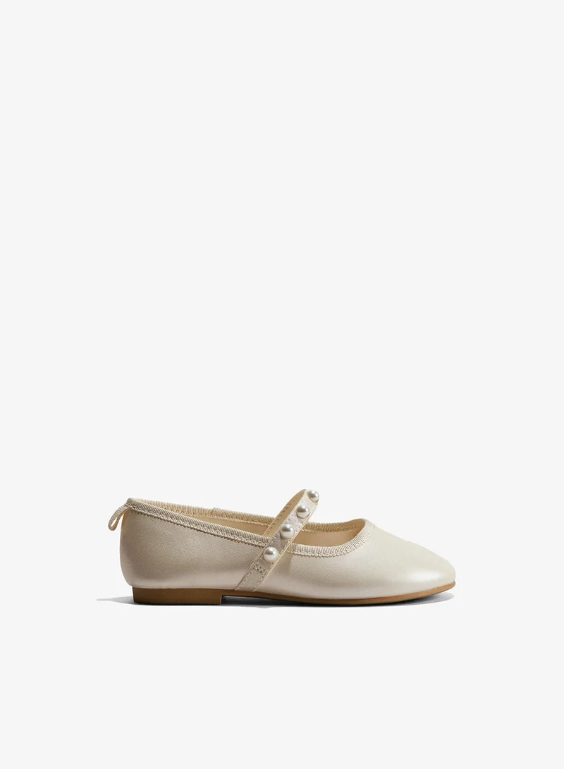 H&M Bead-embellished ballet flats