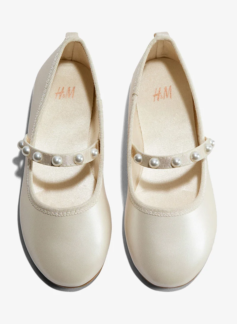 H&M Bead-embellished ballet flats