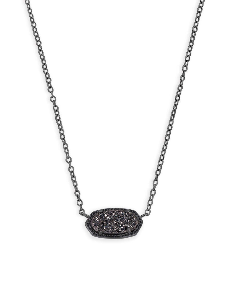 Kendra Scott Elisa Pendant Necklace for Women, Fashion Jewelry, Gunmetal, Black Drusy - Image 1