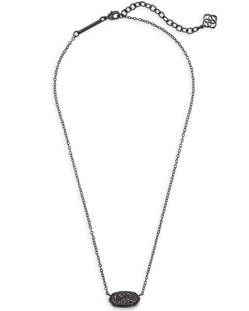 Kendra Scott Elisa Pendant Necklace for Women, Fashion Jewelry, Gunmetal, Black Drusy - Image 2