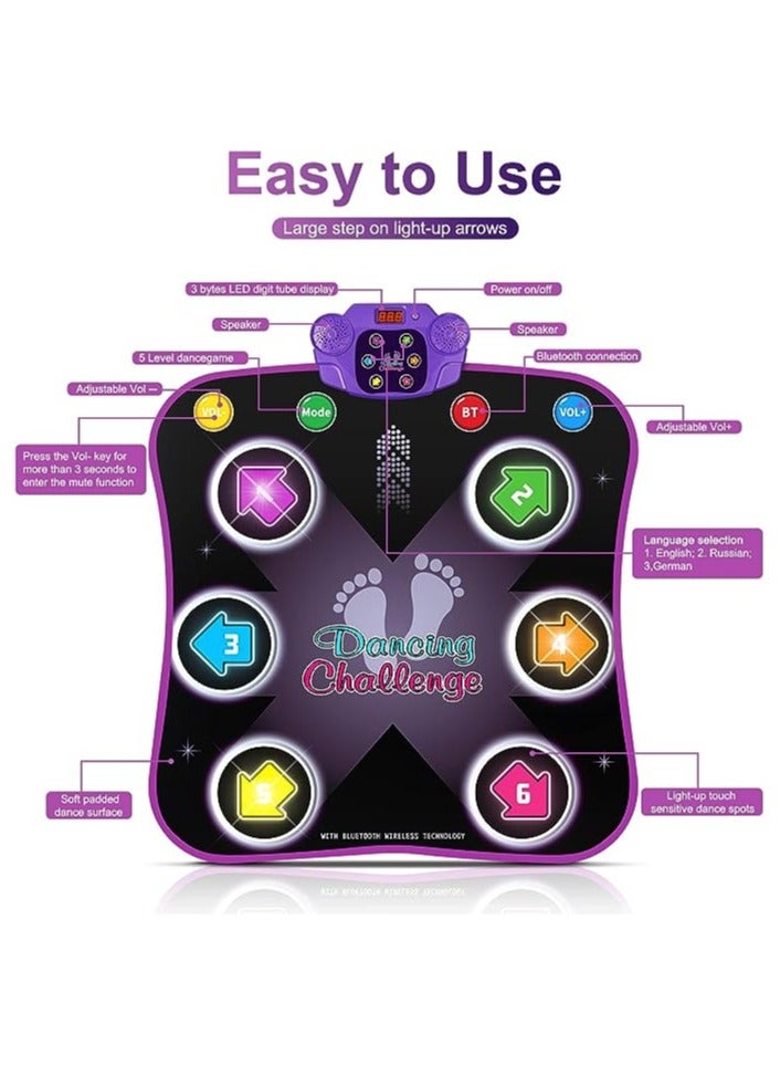 ORiTi Dance Mat Toys for 3-12 Year Old Kids, Electronic Dance Pad with Light-up  Wireless Bluetooth, Music Dance Game Mat - Image 2