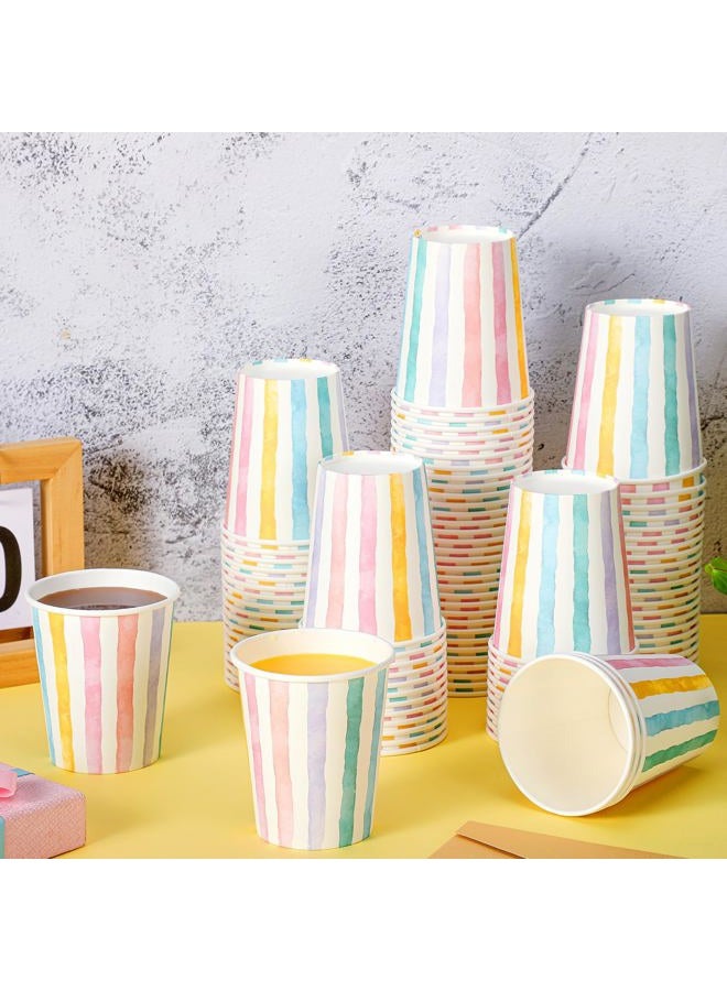 Funtery 100 Pcs 9 oz Paper Cups Muticolor Disposable Paper Cups Designed Hot Cocoa Cup Family Party Supplies Disposable Paper Cups for Hot Cold Drinks Coffee Holidays Celebration - Image 2