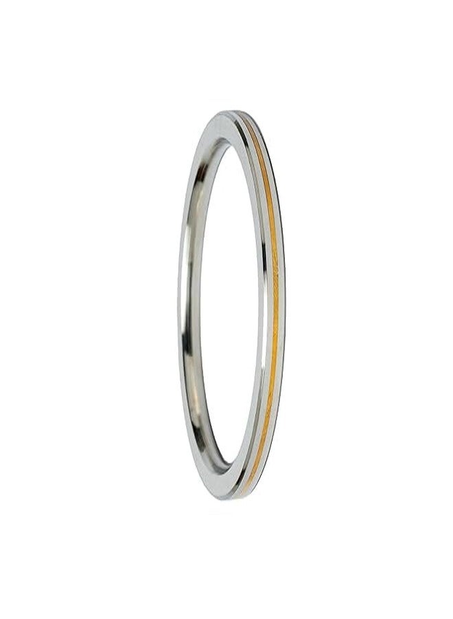 Firstdemand Heavy Stainless Steel Brass 8mm Thickness Flat Punjabi Kada for Men - Image 1