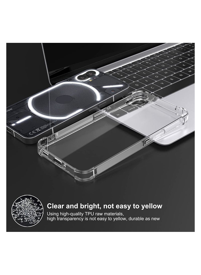 فيسوس لا شيء هاتف واحد 1 حالة واضحة 2022 ، غلاف رفيع ناعم شفاف مرن TPU الظهر الصلب زوايا مزدح - Image 3