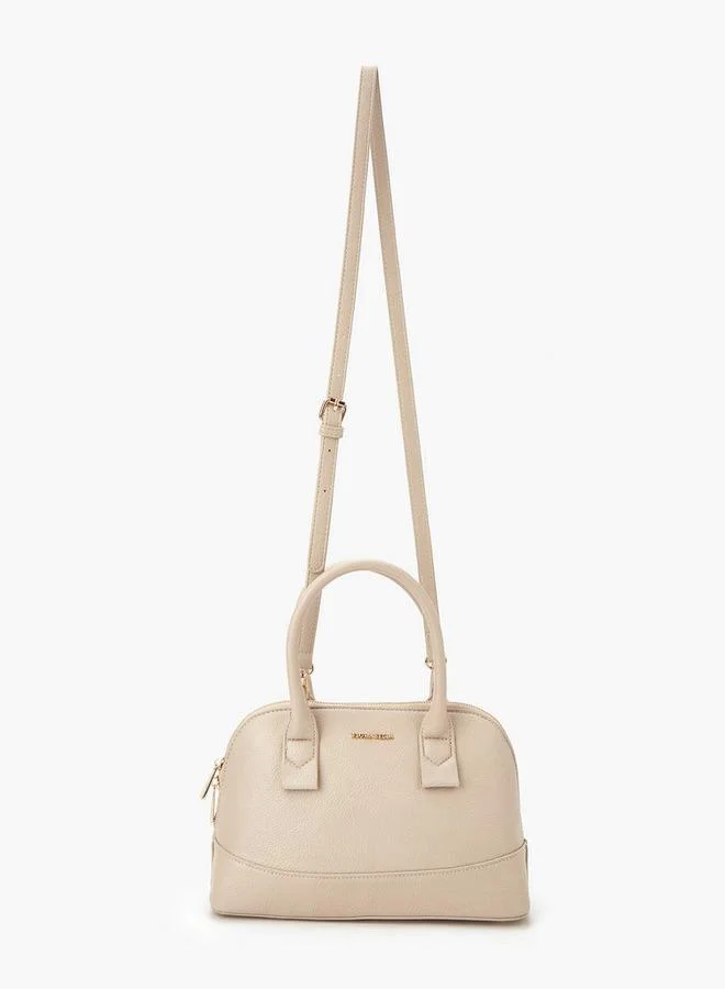 Flora Bella By Shoexpress Solid Tote Bag with Double Handle and Zip Closure