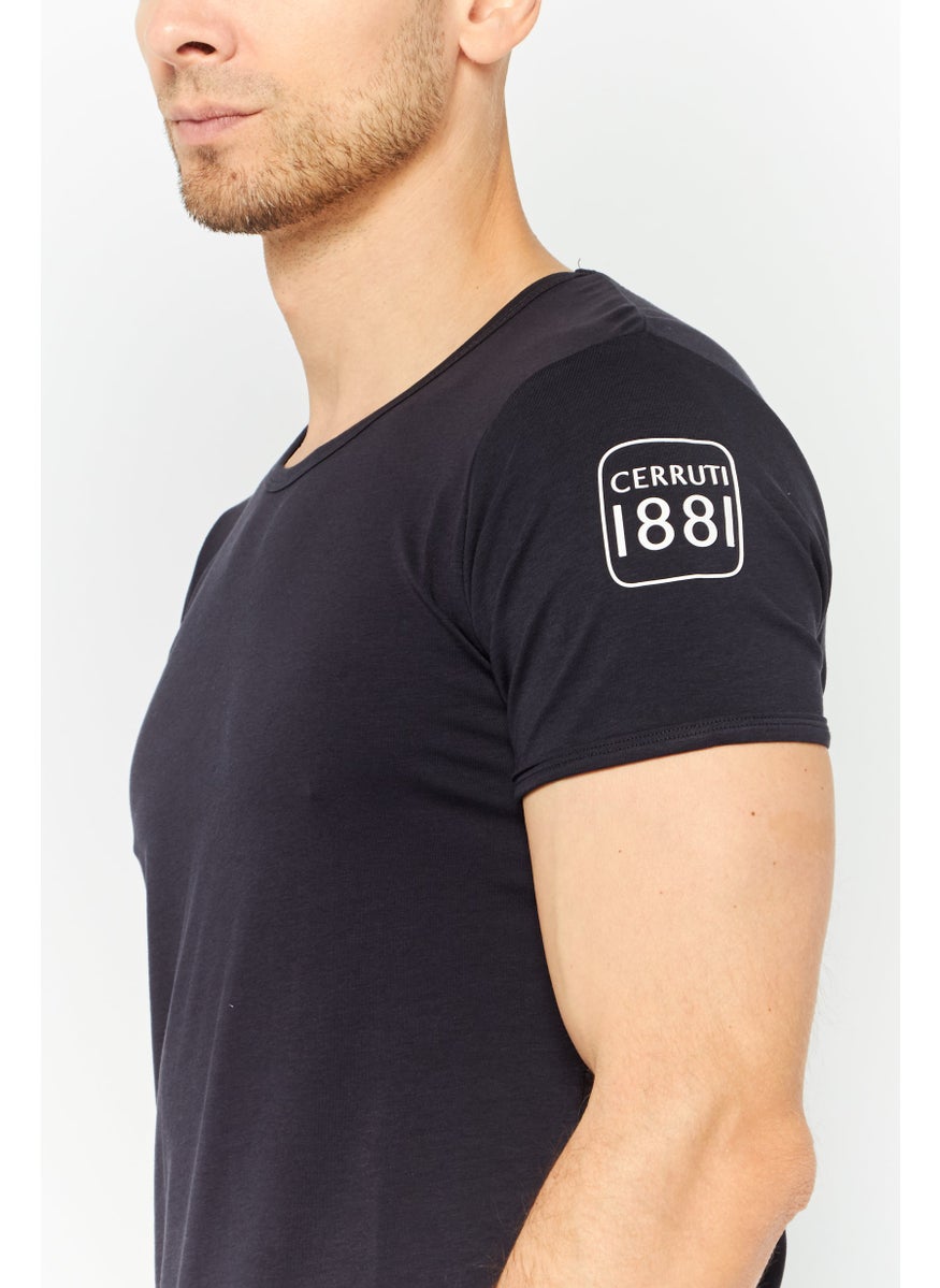 Men Crew Neck Short Sleeves Brand Logo T-Shirt, Dark Navy - pzsku/Z36AEB033A676B16B8525Z/45/_/1738678792/05e306b6-d74b-4f50-9678-6858541a95d3