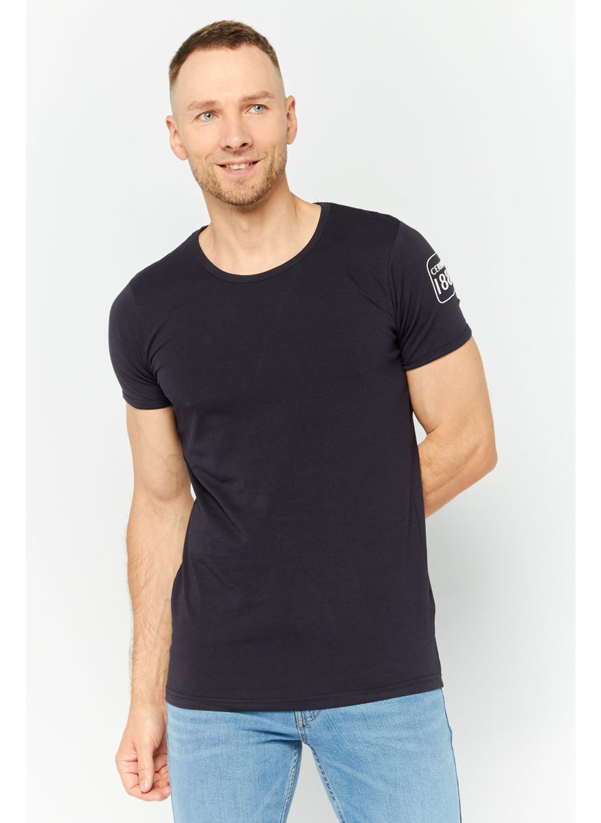 Men Crew Neck Short Sleeves Brand Logo T-Shirt, Dark Navy - pzsku/Z36AEB033A676B16B8525Z/45/_/1738678803/7c52bf7f-fb24-4e0c-96ae-07a6ec608944