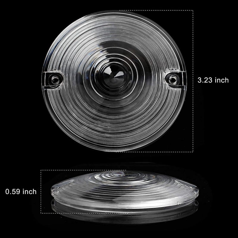 NTHREEAUTO 4PCS Clear Flat Turn Signals Lens Cover 3 1/4 Inch Compatible with Harley Electra Glide Road King Softail Touring - Image 3