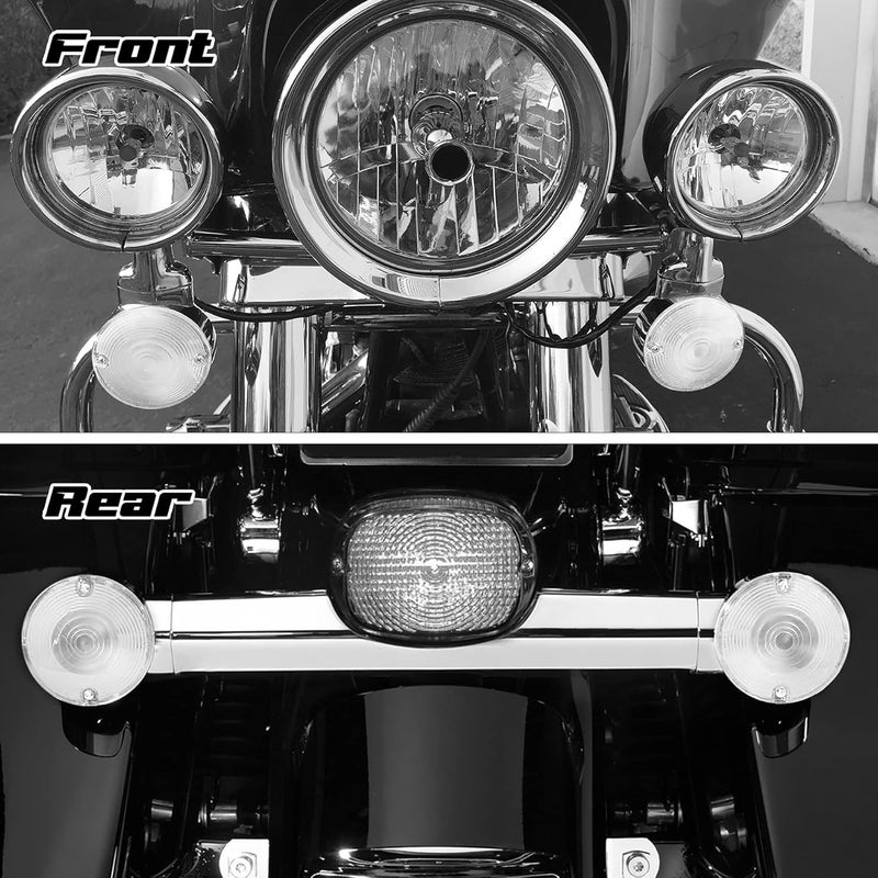 NTHREEAUTO 4PCS Clear Flat Turn Signals Lens Cover 3 1/4 Inch Compatible with Harley Electra Glide Road King Softail Touring - Image 2