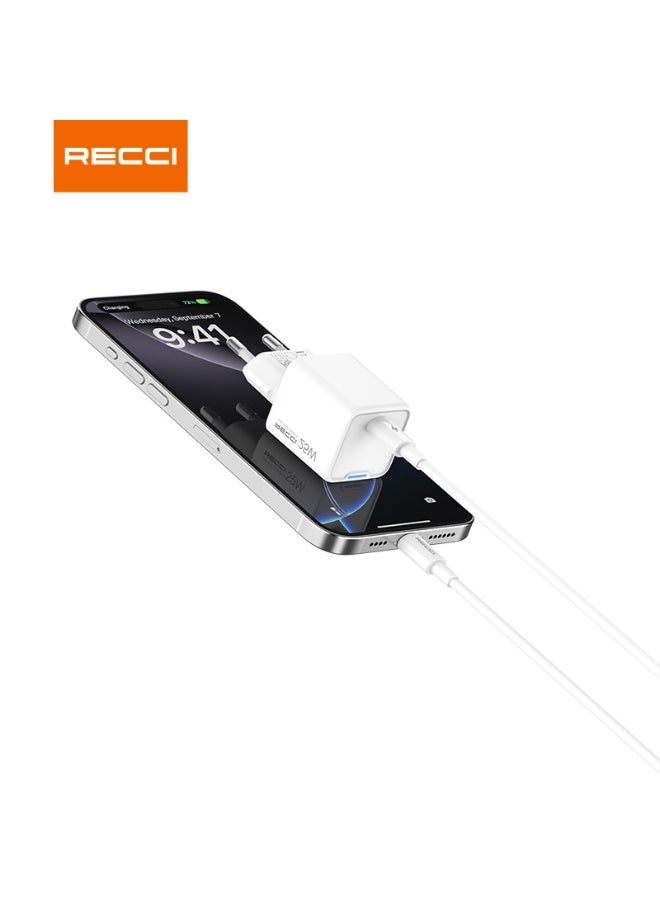 ريتشي شاحن Recci RC106E بقوة 25 وات بتقنية GaN مع كابل Type C إلى Type C - Image 2